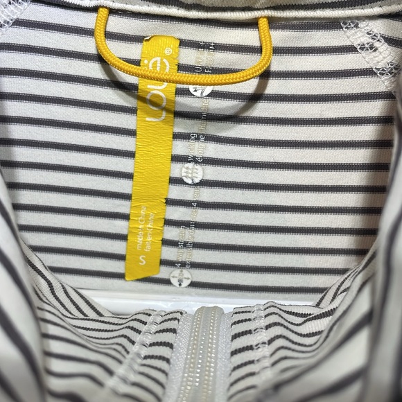 Lole Essential Cardigan Full Zip White Grey Striped Size Small - Picture 3 of 5